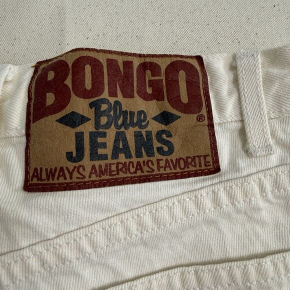 VTG Bongo High Waisted Beige Denim Shorts Junior Size 3 USA MADE Button Fly - Picture 10 of 11